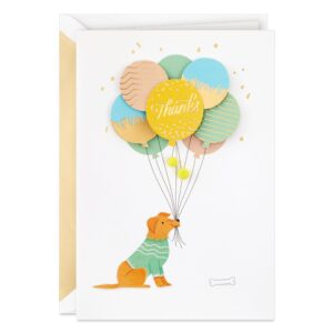 hallmark signature thank you card (dog with balloons) for nurses day, admin professional day, teacher appreciation and more