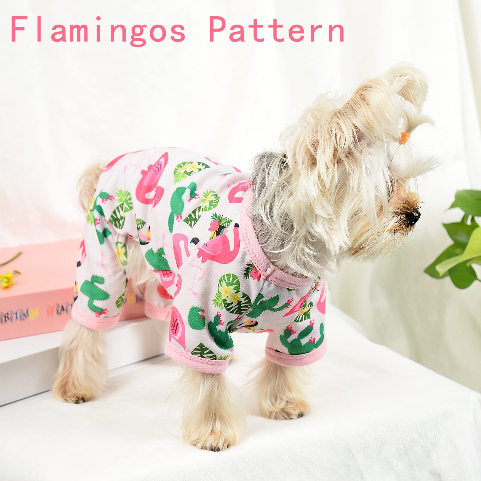 Dog Clothes for Small Dogs Boy Girl, Dog Pajamas Tiny Chihuahua Yorkie Spring Summer Shirt, Cute Puppy Outfit Pjs Jumpsuit Cat Onesie Apparel Pet Clothes