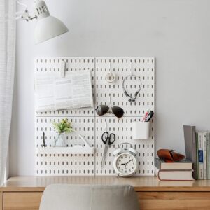 Pegboard Accessories Combination Wall Organizer,2PC Of Cup Container, Storage Shelves Use DIY Storage Cube Shelf for Mini goods, White(Cup)