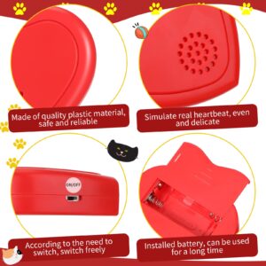 Wettarn 2 Pcs Heartbeat Puppy Toy Dog Anxiety Relief Red Heartbeat Simulator Replacement Soother for Pet Behavioral Training Sleep Aid Calming Toys Cat Kitten Dog Add to Blankets Pillows Beds