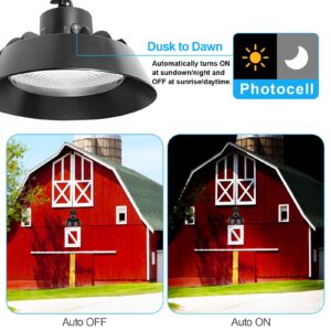 Paktonvo LED Gooseneck Barn Light, 50W 5000K Daylight 6500LM Dusk to Dawn Outdoor Farmhouse Wall Mount Light with Photocell,400W MH/HPS Equiv,Swivel Head LED Wall Lantern Light for Porch Yard Street