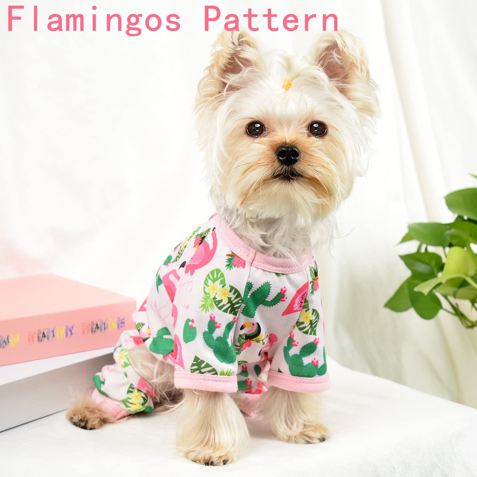 Dog Clothes for Small Dogs Boy Girl, Dog Pajamas Tiny Chihuahua Yorkie Spring Summer Shirt, Cute Puppy Outfit Pjs Jumpsuit Cat Onesie Apparel Pet Clothes