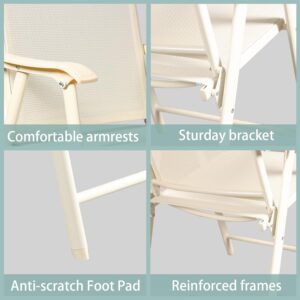 BPS Patio Folding Chairs 4-Pack Portable Dining Chairs Outdoor Textilene Sling Chairs for Camping, Beach, Garden, Pool, Backyard, Deck