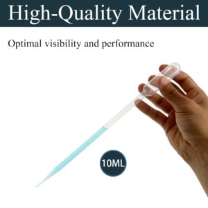 Transfer Pipettes, HiBallBall 100 Pack Clear Plastic Disposable Liquid Droppers, Graduated Pipetting for Laboratory Experiment (1ML)