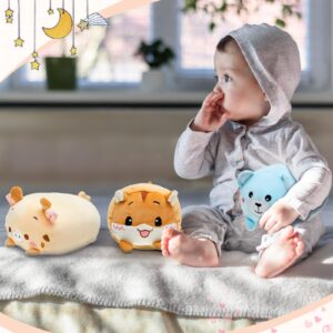 9 Pieces Christmas Plush Toys Set 8 Inch Elephant, Deer Hamster Panda Pig Dinosaur Plush Stuffed Animals Cuddly Cute Body Pillow Soft Cartoon Hugging Toy for Boys Girls Xmas Gift Bedding,sleeping