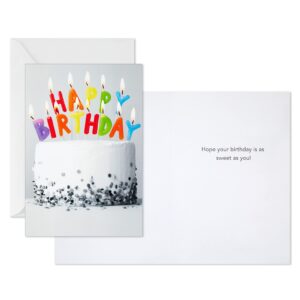 Hallmark Pack of Birthday Cards, Birthday Cake (6 Birthday Cards with Envelopes)