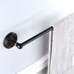 ONEMTB Brass Towel Holder Matte Black, Arm Length 56cm Wall Mounted Bath Towel Rack Euro Towel Bar for Kitchen Bathroom-60x7.2cm