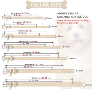 Dog Collar for Small Medium Large Dogs Pet Collars Girl Boy, PU Stamping Leather Plaid Dogs Collar Adjustable Chihuahua Teacup Yorkie Puppy Collar Cats (X-Small (Neck 7-10in), Coffee)