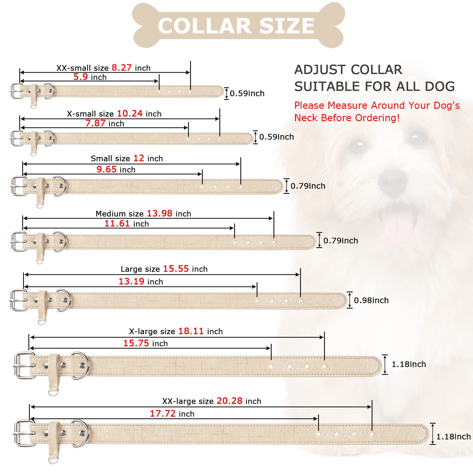 Dog Collar for Small Medium Large Dogs Pet Collars Girl Boy, PU Stamping Leather Plaid Dogs Collar Adjustable Chihuahua Teacup Yorkie Puppy Collar Cats (X-Small (Neck 7-10in), Coffee)