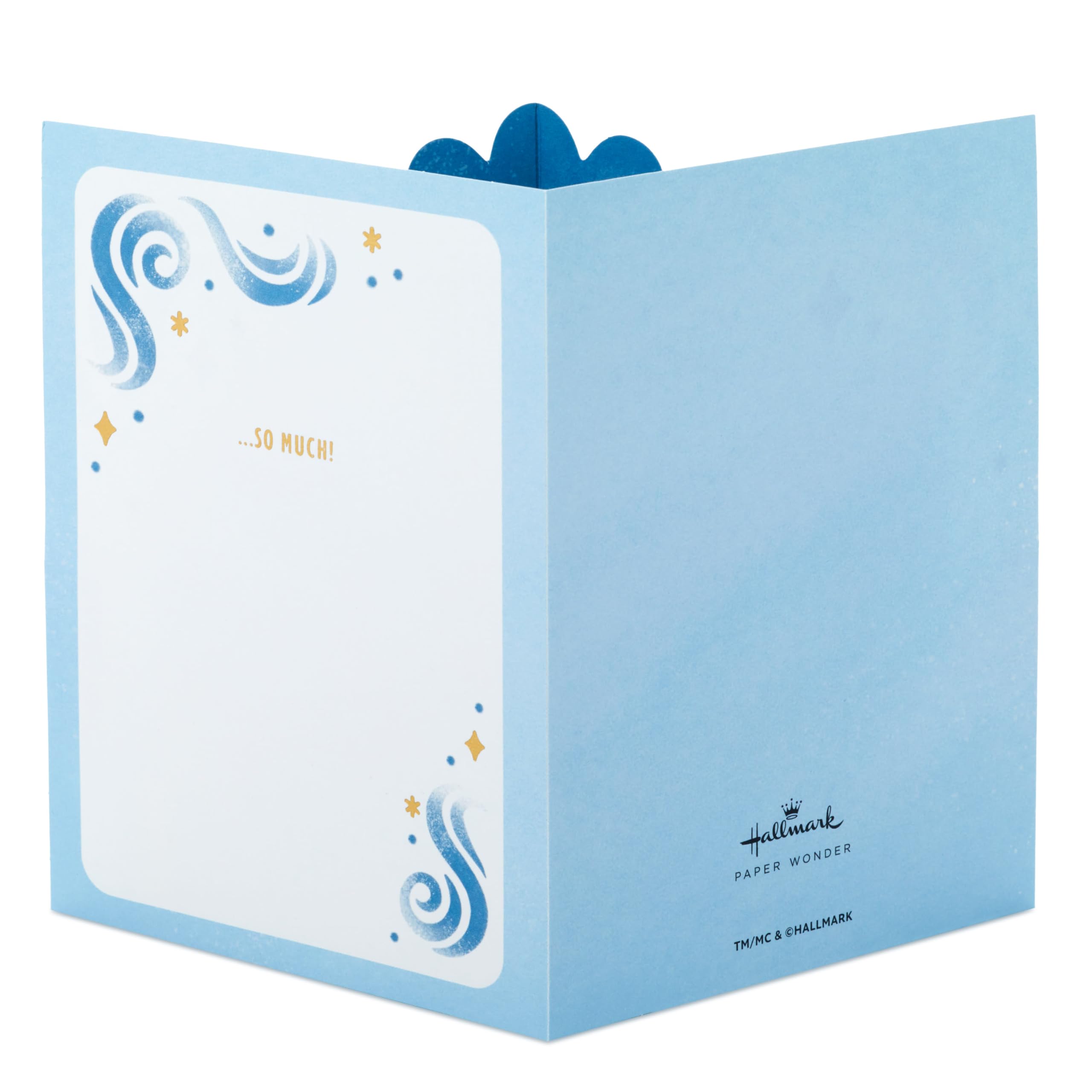 Hallmark Paper Wonder Pop Up Thank You Card (Blue and Gold) for Graduation, Nurses Day, Admin Professional Day, Teacher Appreciation and More