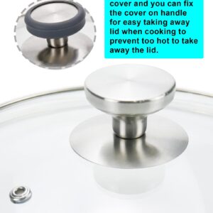 Bitray Glass Lid Cover for Frying Pan Fits Most of 8-inch Round Pots Pans Cookware Clear Glass Pot Lid with Round Knob