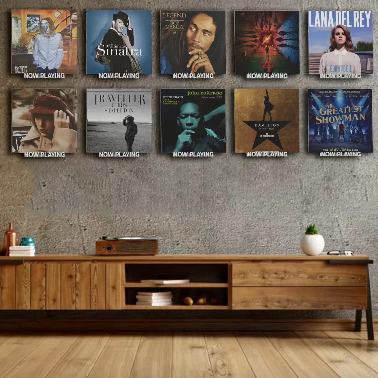 WPESI Now Playing Vinyl Record Stand Wall Mount,Vinyl Record Wall Mount Display Vinyl Wall Mount Albums Hanging Vinyl Record Wall Record Display Storage Holder (Lvory)