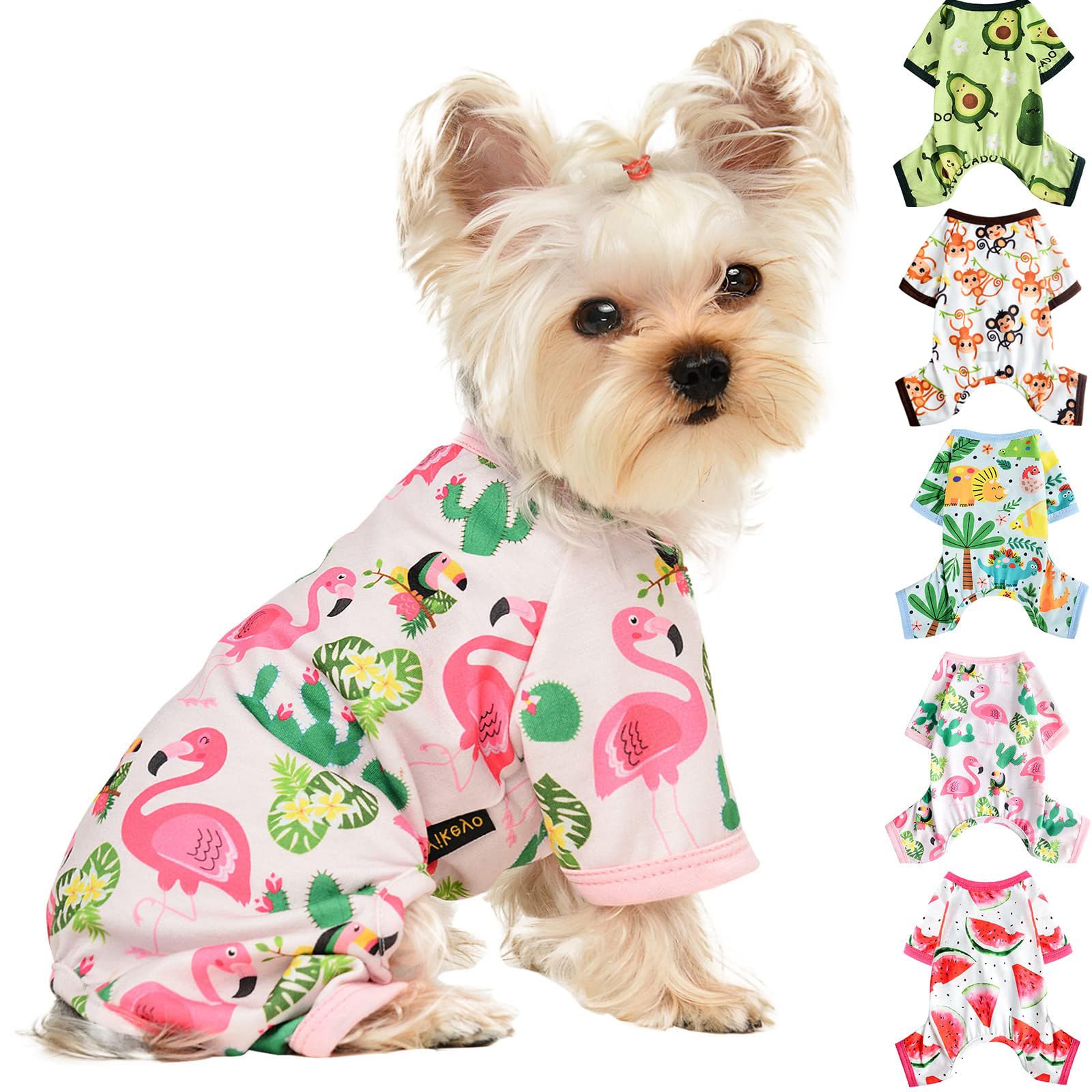 Dog Clothes for Small Dogs Boy Girl, Dog Pajamas Tiny Chihuahua Yorkie Spring Summer Shirt, Cute Puppy Outfit Pjs Jumpsuit Cat Onesie Apparel Pet Clothes