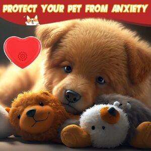 Wettarn 2 Pcs Heartbeat Puppy Toy Dog Anxiety Relief Red Heartbeat Simulator Replacement Soother for Pet Behavioral Training Sleep Aid Calming Toys Cat Kitten Dog Add to Blankets Pillows Beds