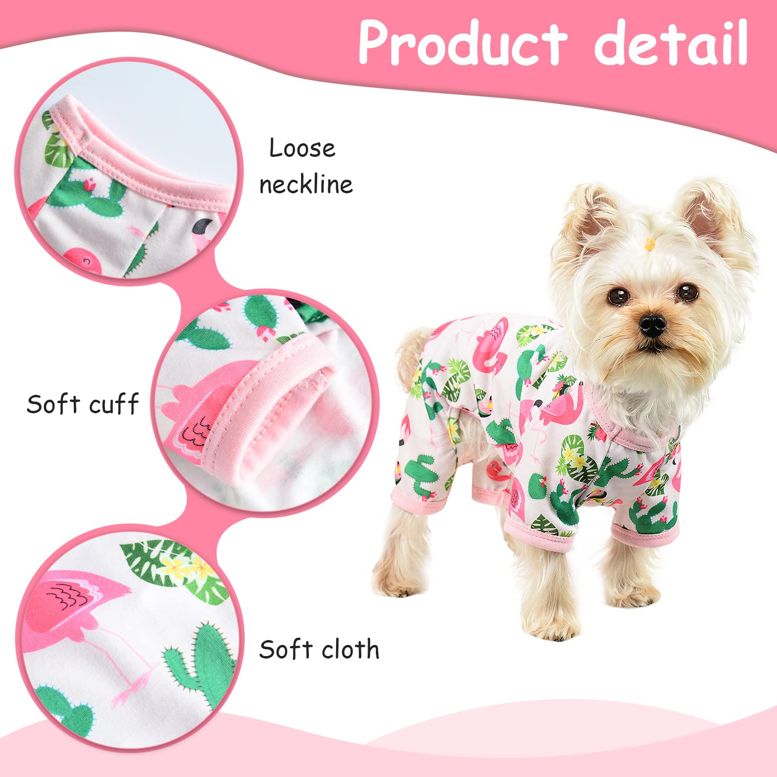 Dog Clothes for Small Dogs Boy Girl, Dog Pajamas Tiny Chihuahua Yorkie Spring Summer Shirt, Cute Puppy Outfit Pjs Jumpsuit Cat Onesie Apparel Pet Clothes