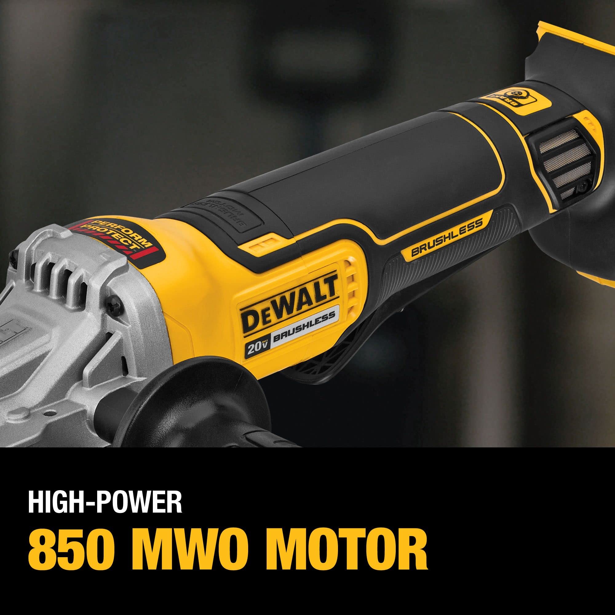 DEWALT 20V MAX Angle Grinder Tool, Cordless, 4-1/2 inch, POWERSTACK Battery and Charger Included (DCG413H1)