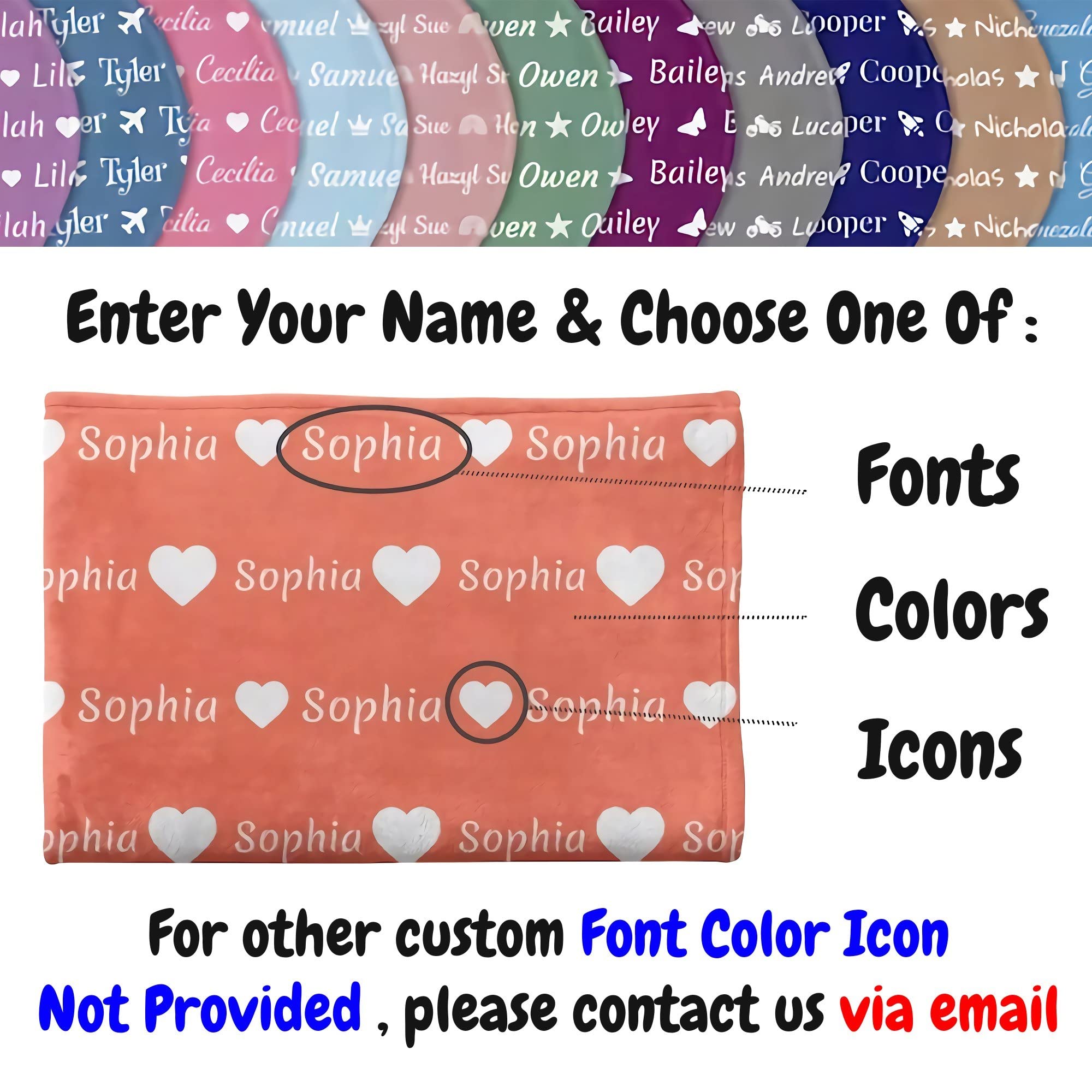 Personalized Name Blanket for Teens, Custom Name Blanket for Boys Girls, Super Soft Personalized Gifts Name Throw Blanket for Birthday Memorial Day Valentines Day Customized Gift Travel 50x60In