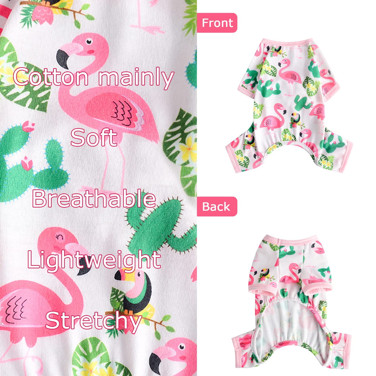 Dog Clothes for Small Dogs Boy Girl, Dog Pajamas Tiny Chihuahua Yorkie Spring Summer Shirt, Cute Puppy Outfit Pjs Jumpsuit Cat Onesie Apparel Pet Clothes