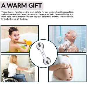 REGAINIT Suction Shower Handle 12-inch | Safety Hand Rail for Bathtubs and Showers | Bathroom Grab Bars | Handicap Grab Bars | Strong Hold Suction Cups | Non-Slip Grip for Elderly, Kids, (1Pack,Grey)