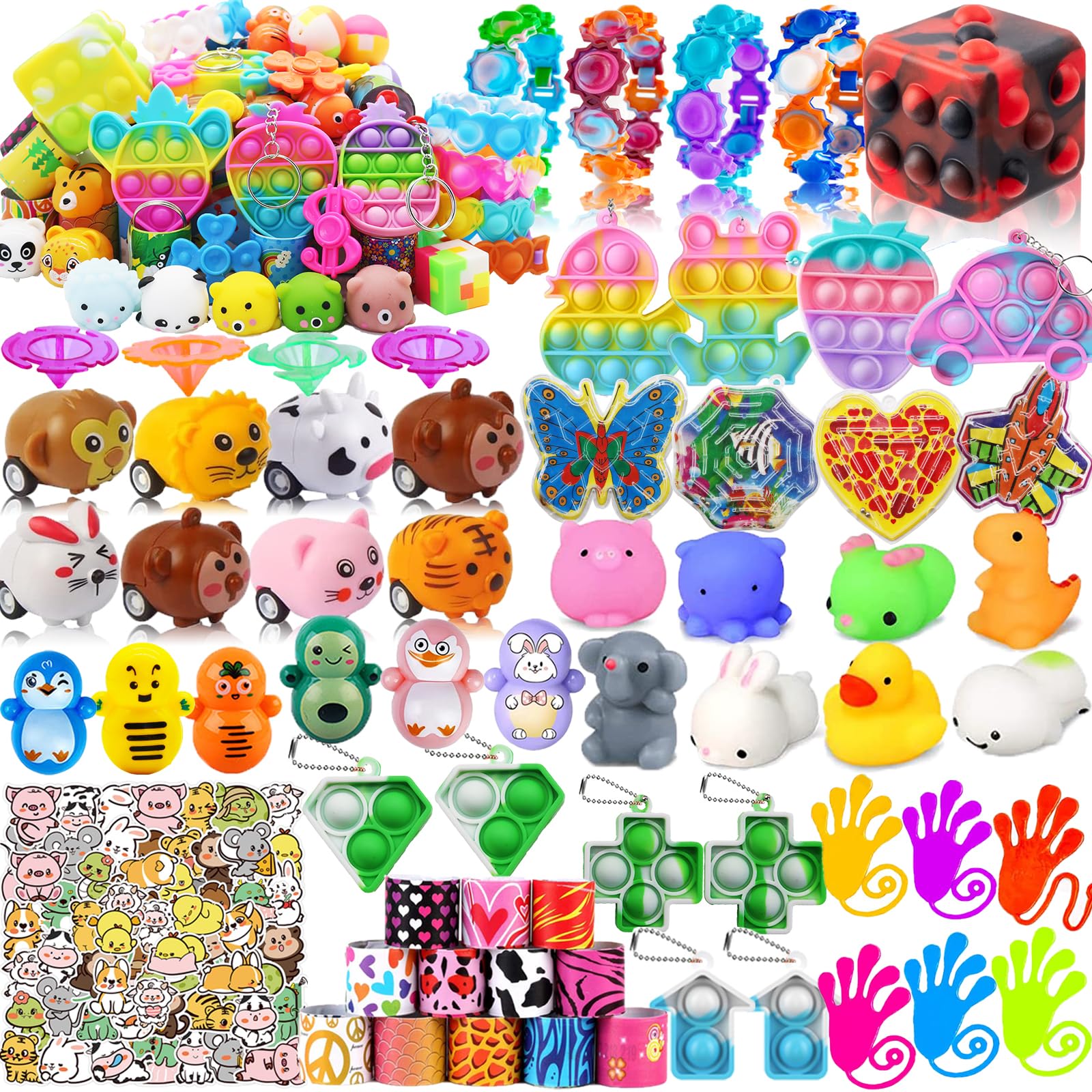 116 Pcs Party Favors for Kids 4-8-12,Pop Fidget Toys for Boys Grils, Treasure Box Toys for Classroom Prizes,Pinata Filler,Goodie Bag Stuffers,Treasure Chest Carnival Prizes,Easter Basket Stuffers