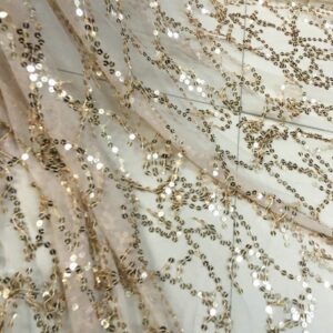 1 Meter Sequins Mesh Tulle Fabric for Sewing Crafts Dresses Costume Embroidery Tassel Lace Wedding Party Decoration