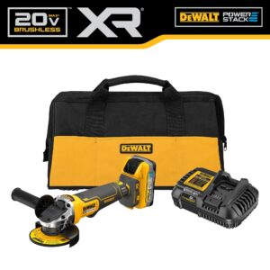 DEWALT 20V MAX Angle Grinder Tool, Cordless, 4-1/2 inch, POWERSTACK Battery and Charger Included (DCG413H1)