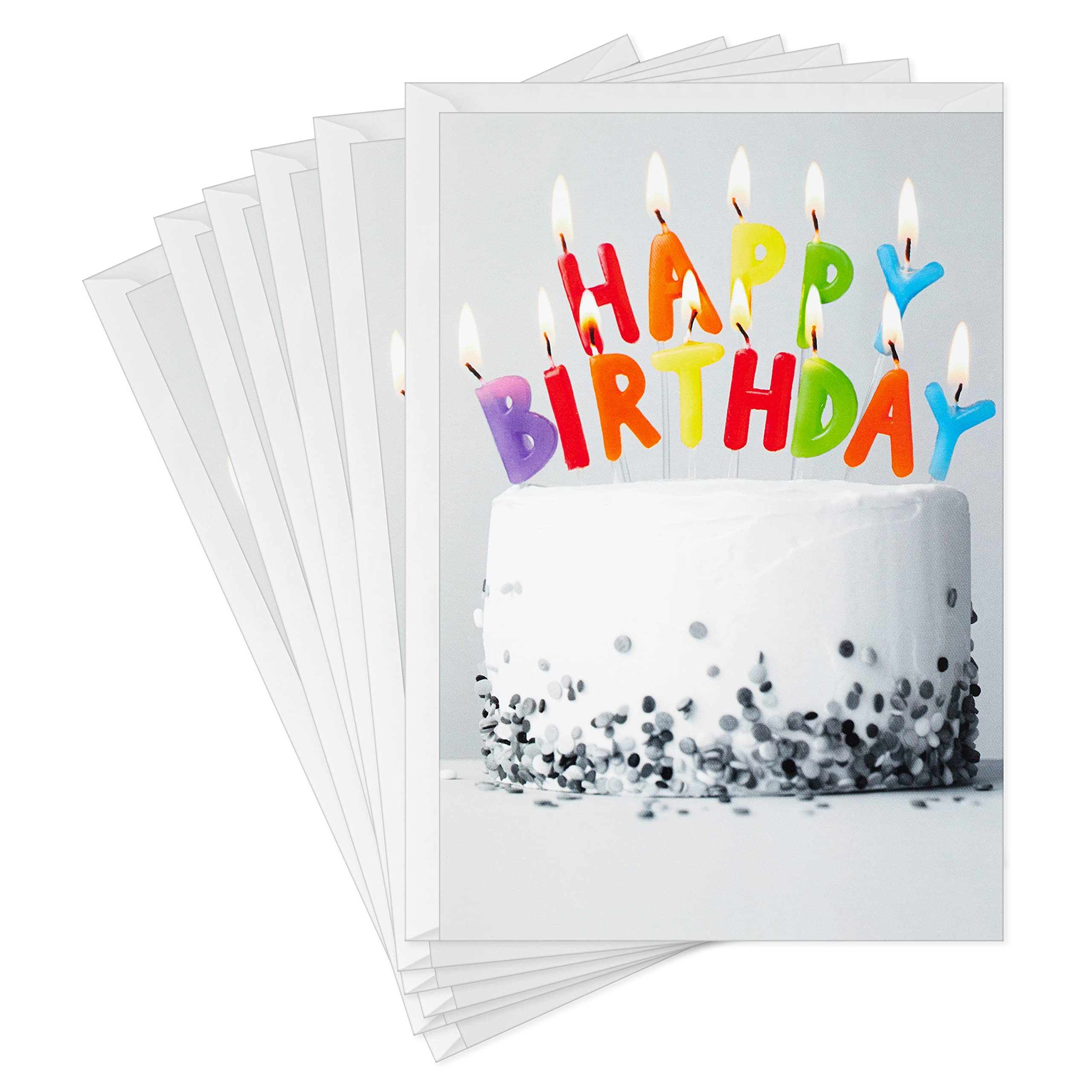 Hallmark Pack of Birthday Cards, Birthday Cake (6 Birthday Cards with Envelopes)