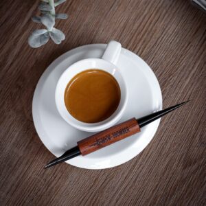 MHW-3BOMBER Latte Art Pen for Barista, Rosewood Coffee Art Pen for Latte/Cappuccino/Macchiato, Espresso Art Tool, CN5400R