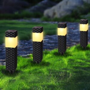 iBaycon 8 Pack Solar Pathway Lights Outdoor, Waterproof Solar Landscape Lighting, Bright Solar Garden Lights for Patio Lawn Yard Walkway Driveway (Warm White)