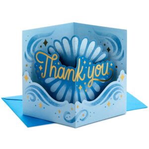 hallmark paper wonder pop up thank you card (blue and gold) for graduation, nurses day, admin professional day, teacher appreciation and more