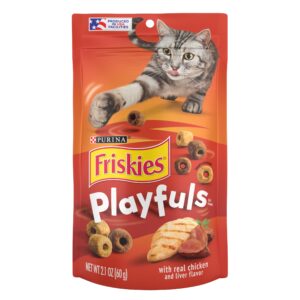 purina friskies playfuls with chicken and liver flavor cat treats - (pack of 10) 2.1 oz. pouches