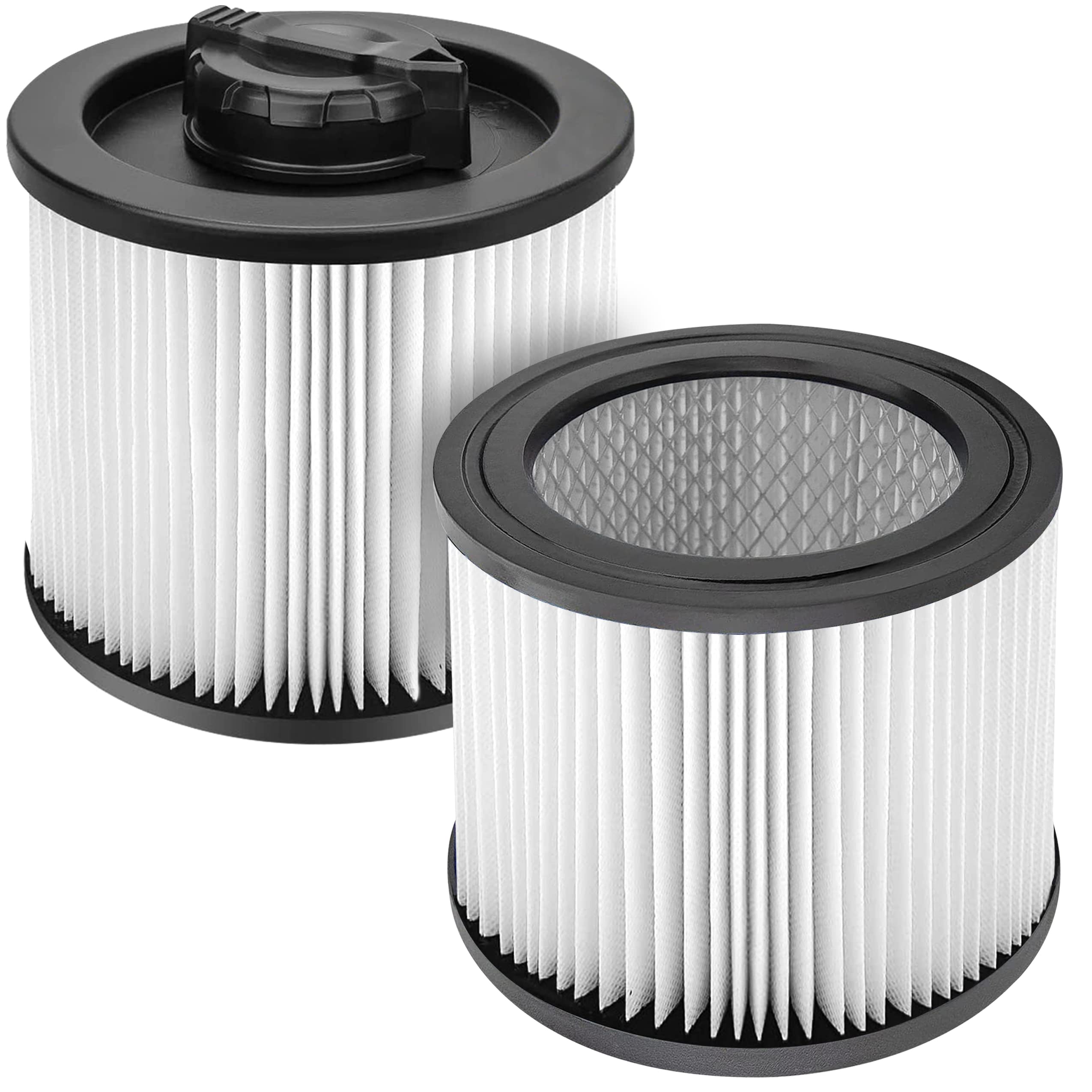 Fette Filter - DXVC4002 High Efficiency Cartridge Filter Replacement Compatible with Compatible with DeWalt DXV04T, DXV05P, DXV05S, DXV08S, DXV06G 4 Gallon Wet/Dry Vacuum Cleaners - Pack of 2