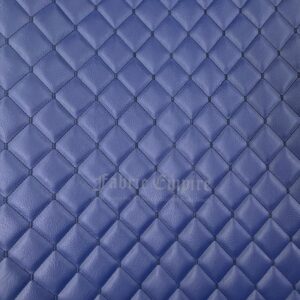 Vinyl Quilted Foam Fabric with 3/8" Foam Backing Upholstery / 52" Wide/Sold by The Yard/FABRIC EMPIRE (Blue hq Black Threading)