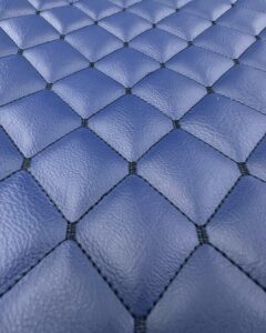 vinyl quilted foam fabric with 3/8" foam backing upholstery / 52" wide/sold by the yard/fabric empire (blue hq black threading)