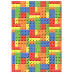 arkamii premium wrapping paper set of 4 sheets size 34 x 25 inch colored building bricks (18-8372)