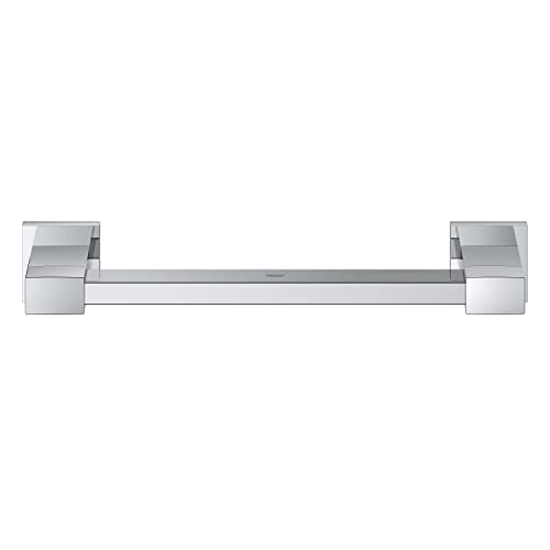 GROHE Start Cube Grip Bar – Bathroom Wall Mounted Bathtub or Shower Handle (Metal Material, Concealed Fastening, Including Screws and Dowels, Durable Sparkling Sheen), Size 354 mm, Chrome, 41094000