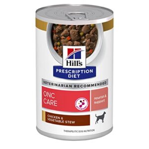 hill's prescription diet onc care wet dog food, chicken & vegetable stew, veterinary diet, 12.5 oz. cans, 12-pack