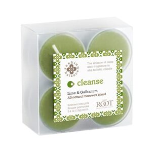 root candles scented tealights seeking balance® 4-hour aromatherapy tealight candles, 8-count, cleanse: lime + galbanum