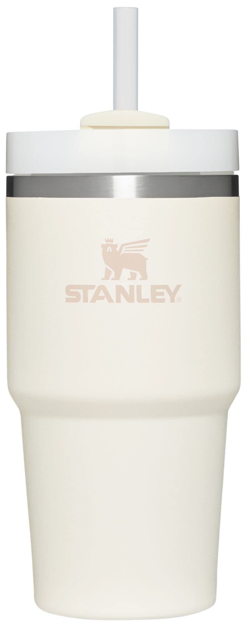 Stanley Quencher H2.0 FlowState Stainless Steel Vacuum Insulated Tumbler with Lid and Straw for Water, Iced Tea or Coffee, Smoothie and More, Cream , 14 oz