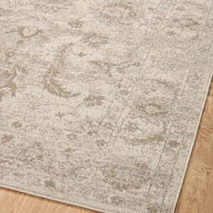 Loloi Odette Collection 6'-7" x 9'-6" Area Rug in Ivory/Beige - Designer Long Runner Rug, Neutral Runner Rug for Hallways & Entryways, High-Traffic Area Rug