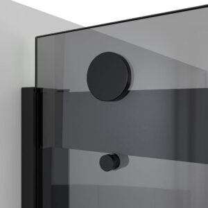 DreamLine Sapphire-V 56-60 in. W x 62 in. H Bypass Tub Door in Matte Black and Gray Glass