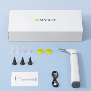 Anykit Wireless Otoscope Ear Camera with Dual View, 3.9mm 720PHD WiFi Ear Scope with Ear Wax Removal Tool for Kids and Adults & Pets, Compatible with Android and iPhone