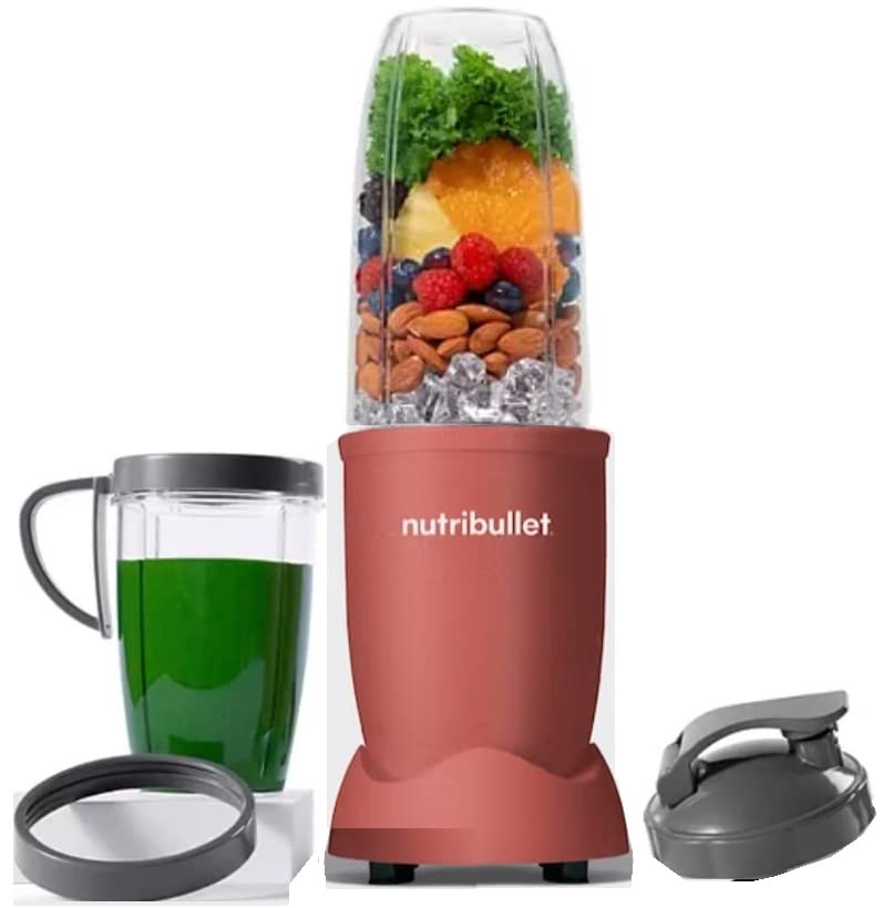 NutriBullet Pro 900 Watt Hi-Speed Blender/Mixer Twist and Blend 9-Piece Set (Matte Cinnamon) Dark Red