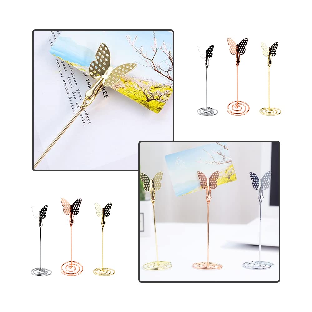 NOOMIEQCF 3 Pcs Photo Clip Holders Multifunctional Place Card Holders Creative Table Number Holders for Parties Gatherings Offices Home