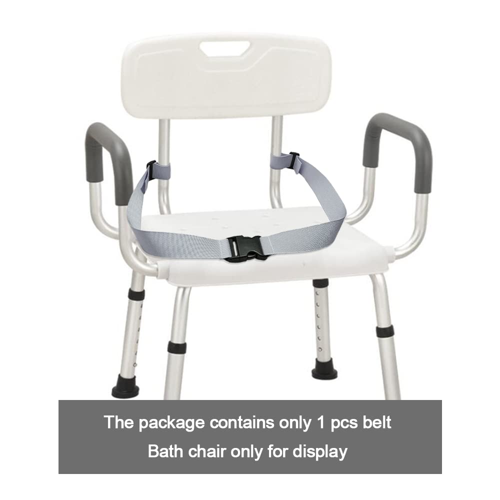 Elderly Shower Chair Seat Anti-Slip Belt, Universal Bath Bench Buckle Strap Nursing Care Supplies for Disabled Patient Bedridden (Grey)