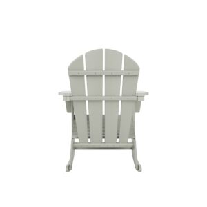 WestinTrends Malibu 3 Piece Outdoor Rocking Chair Set, All Weather Poly Lumber Porch Patio Adirondack Rocking Chair Set of 2 with Side Table, Sand