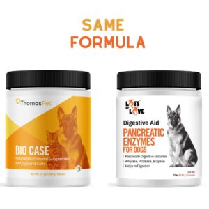 Pancreatic Enzymes for Dogs (Thomas Pet Bio Case Same Formula) - Lots of Love Pet Products - 12 Oz Powder