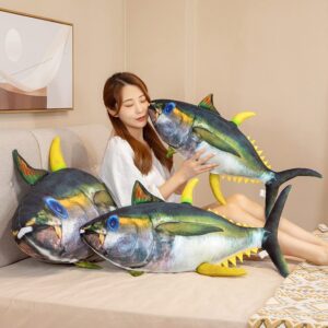 TONGMAN 20” Realistic Tuna Fish Plush Toy, Super Soft Plush Dolls Stuffed Toys, Plush Toy Marine Animal Plush Toy Plush Doll Gift (Fish Shaped Pillow 20 Inches)