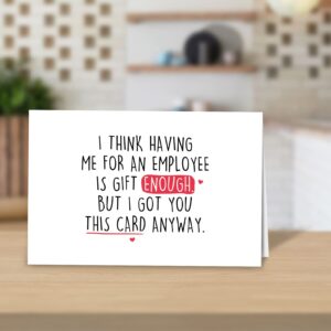 Funny Boss Day Card for Boss, Happy Boss Day Card for Boss Lady, Boss Birthday Card from Employee, Gift for Boss, Boss Going Away Card