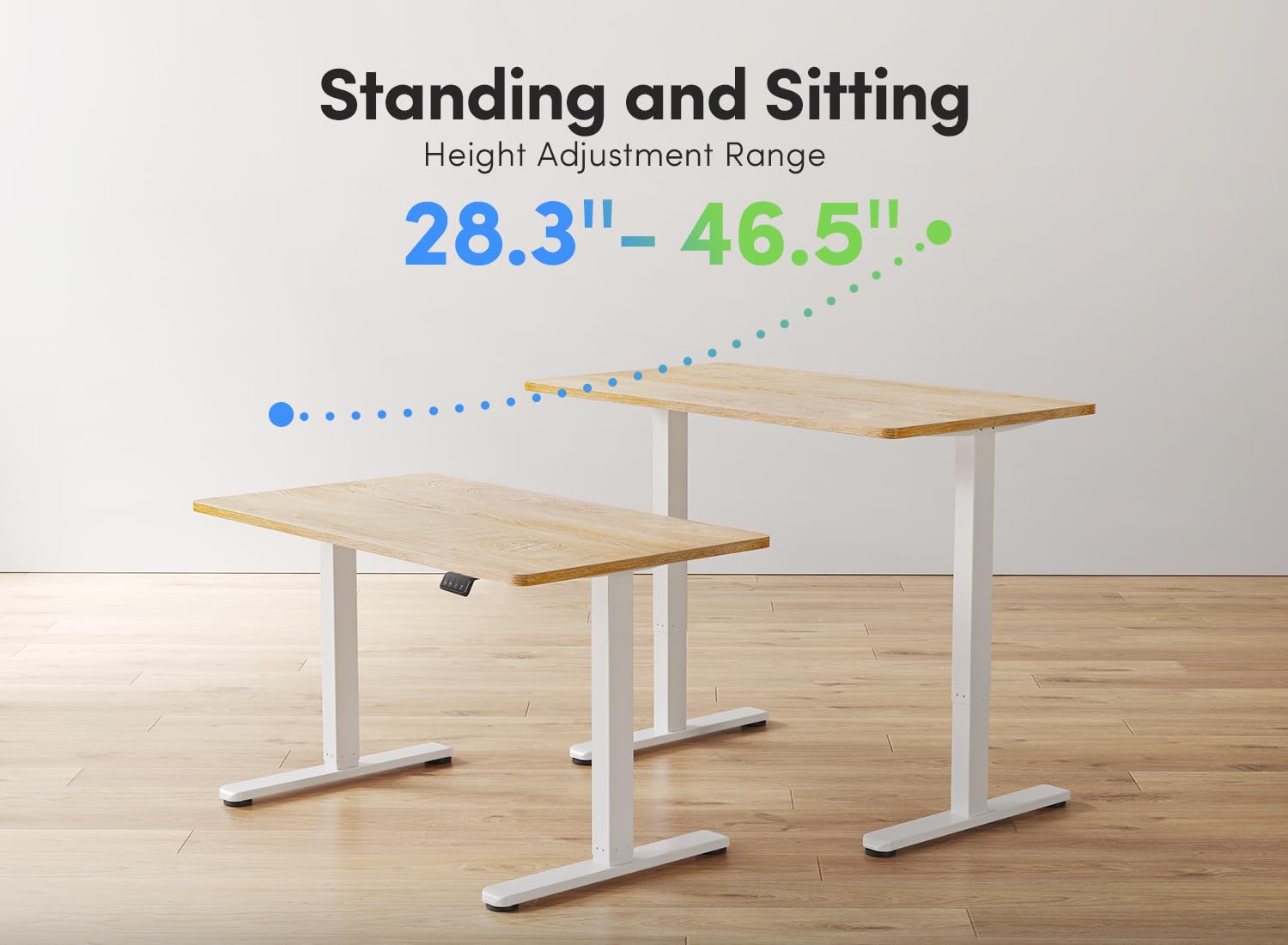 FEZIBO Electric Standing Desk, 48 x 24 Inches Height Adjustable Stand up Desk, Sit Stand Home Office Desk, Computer Desk, Maple